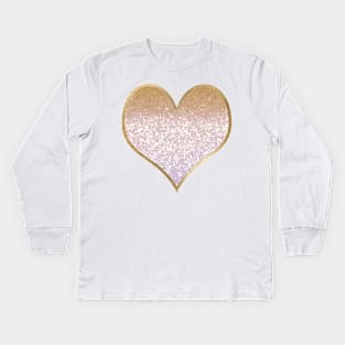 Heart - golden blush gradient Kids Long Sleeve T-Shirt